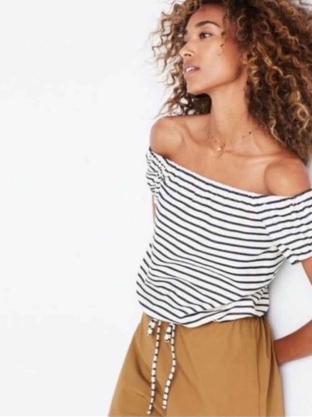 NWOT Striped Melody Off-the-Shoulder Top